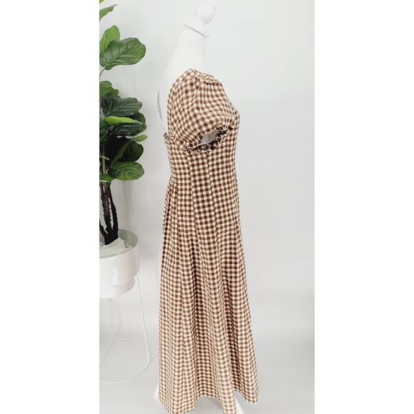 Show Me Your MuMu Brown Gingham Maxi Dress - Picture 3 of 7